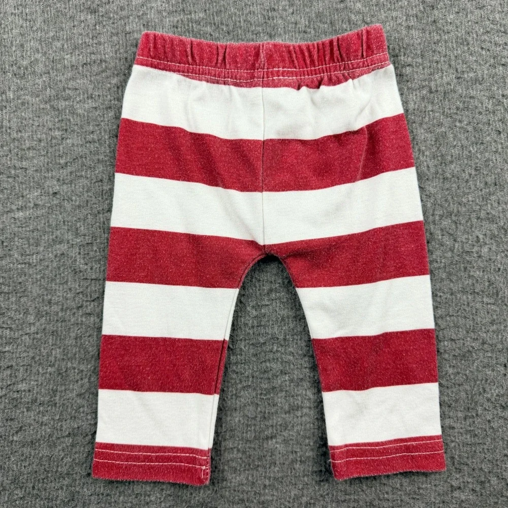 Lila & Jack Red and White‎ Striped Baby Leggings Size 3-6M AT5743